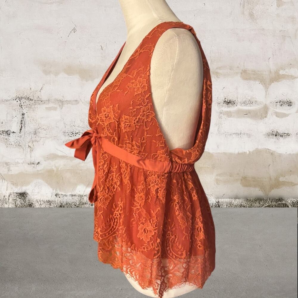 Free People NWT Chante Lace Tie-Front Tank Top in Medium - Picture 4 of 7